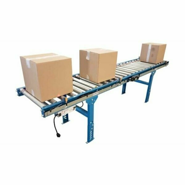 Ultimation 24V Powered MDR Conveyor, 24inW x 10'L, 2 Zone, 4.5in Centers, Interroll MDR19-21-4.5-10-2-IN